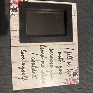 Black and White Floral Photo Frame with Inspirational Quote